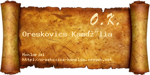 Oreskovics Kamélia névjegykártya